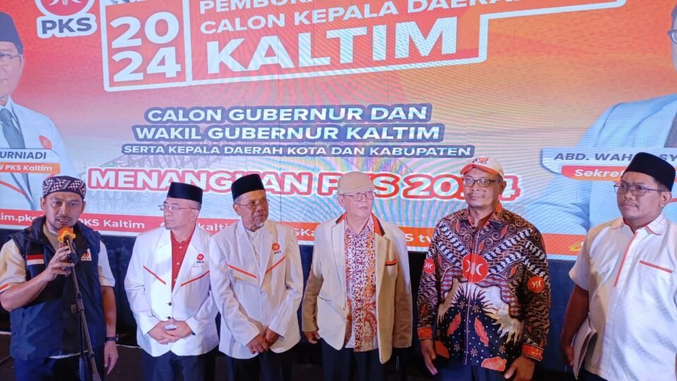 Teks: PKS Kaltim membuka pendaftaran bakal calon Kepala Daerah untuk Pilkada 2024 tingkat Provinsi maupun Kabupaten/Kota saat Konferensi Pers hari ini.